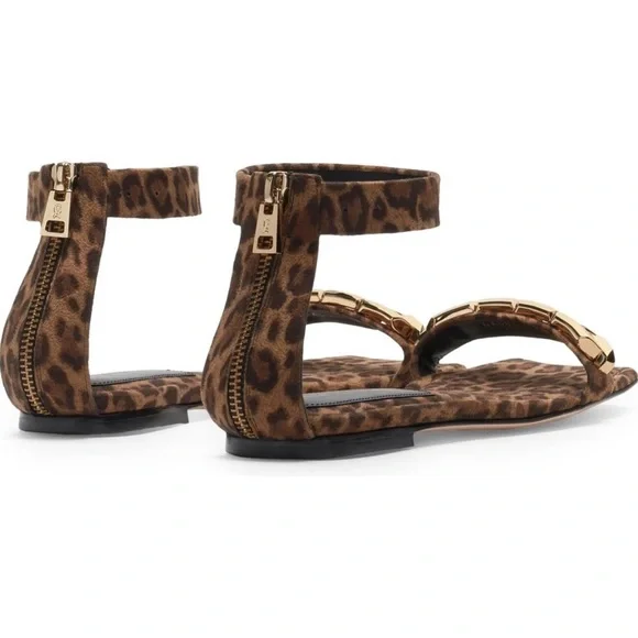 GOOD AMERICAN PALE LEOPARD ANKLE STRAP SANDAL🆕 - Picture 2 of 3